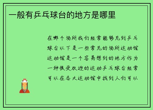 一般有乒乓球台的地方是哪里