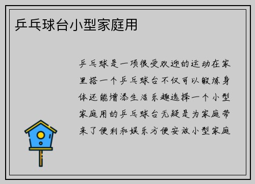 乒乓球台小型家庭用