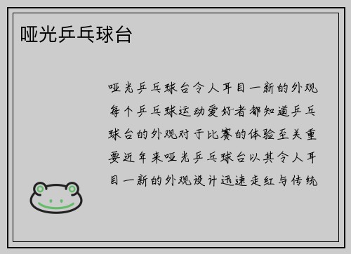 哑光乒乓球台